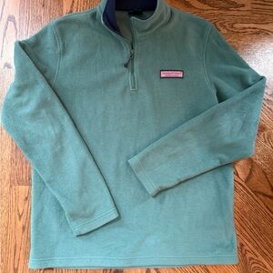 Men's Green Vineyard Vines Fleece Quarter Zip